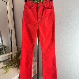 MOTHER Bright Red Straight Leg Jeans